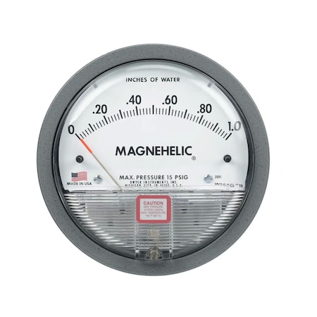 Dwyer Instruments Dwyer Magnehelic Differential Pressure Gauge, 0-5in W.C., 0-1.25 Kpa 2005D
